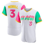 S.Diego Padres #3 Jackson Merrill Player White City Connect Home Limited Elite Fdoa Stitched Jerseys