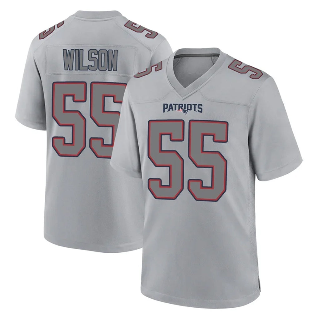 NE.Patriots #55 Jared Wilson Player Gray Fashion Limited Home Game Gdoa Stitched Jerseys