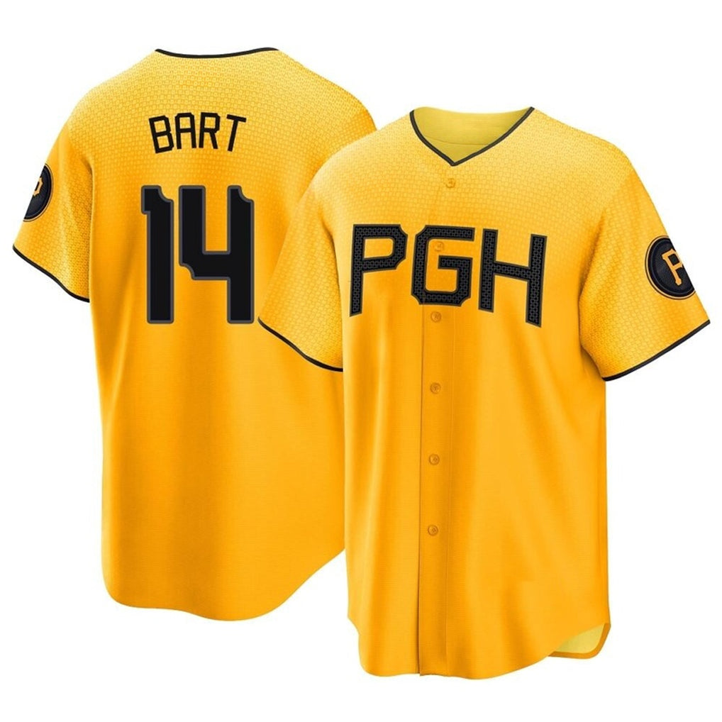 P.Pirates #14 Joey Bart Player Gold City Connect Home Game Fdoa Stitched Jerseys