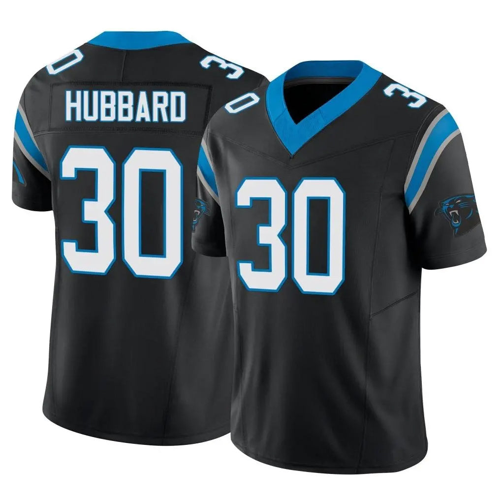 C.Panthers #30 Chuba Hubbard Player Black Vapor F.U.S.E. Limited Home Game Gdoa Stitched Jerseys