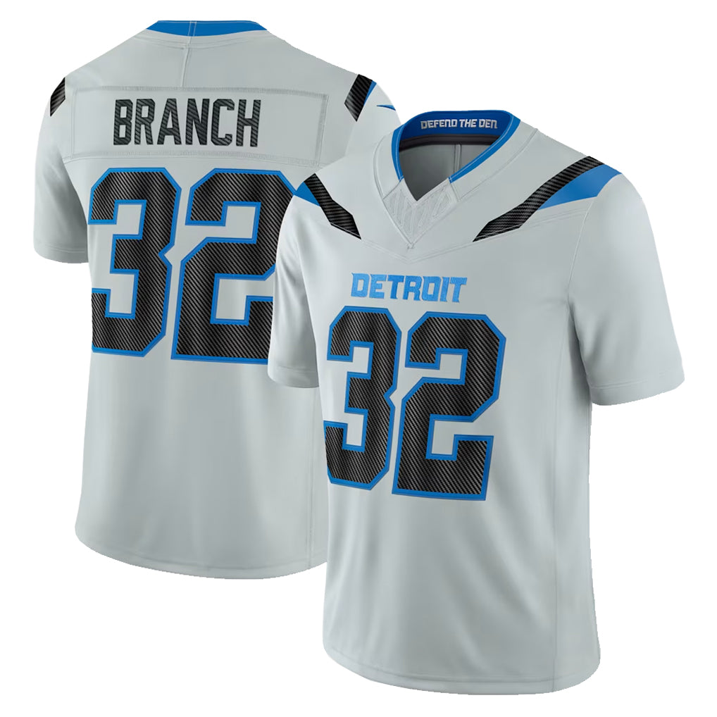 D.Lions #32 Brian Branch Player Silver Limited 2026 Rivalries Collection Home Game Gdoa Stitched Jerseys