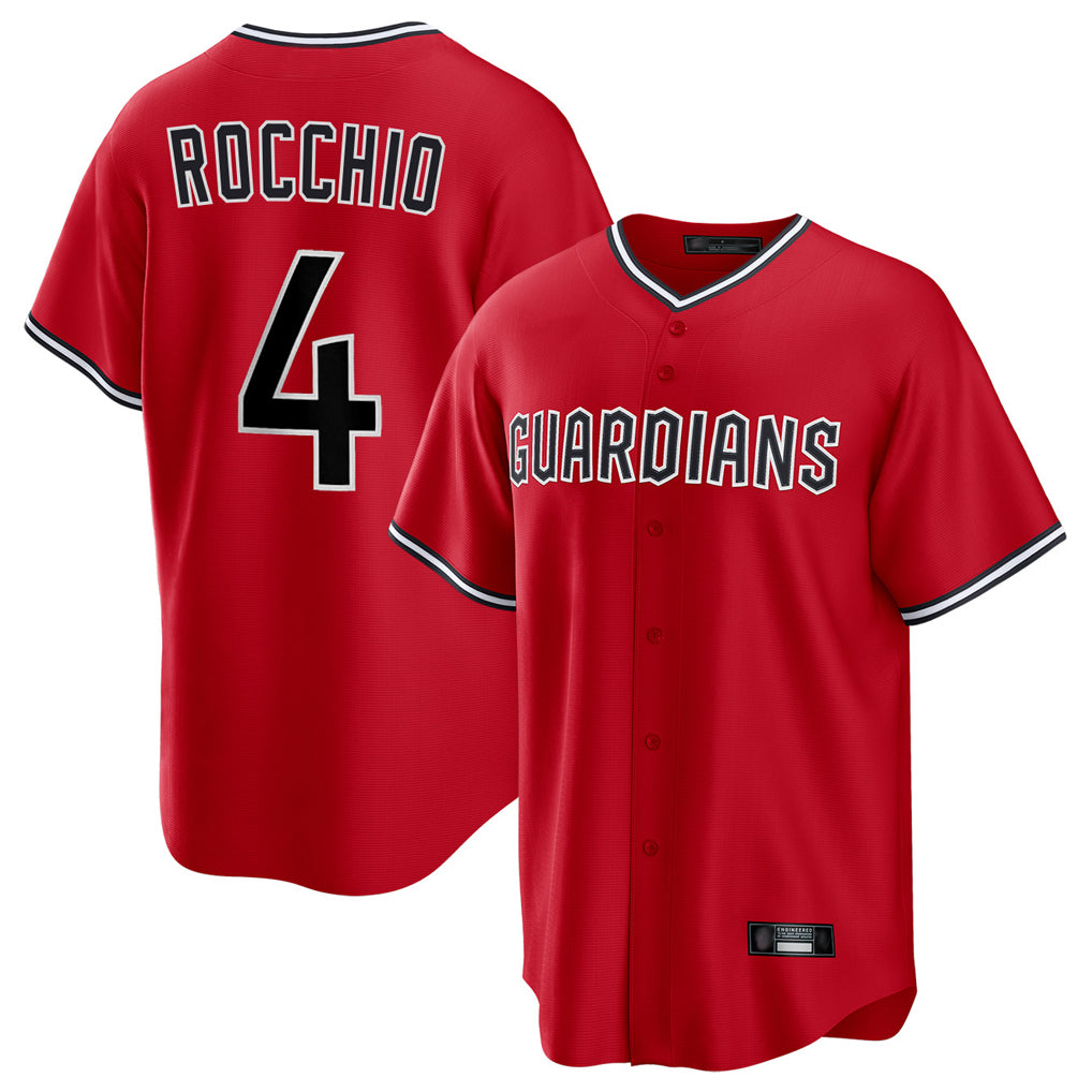 C.Guardians #4 Brayan Rocchio Player Red Home Game Gdoa Stitched Jerseys