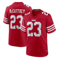 SF.49ers #23 Christian McCaffrey Player Red Game Home Gdoa Stitched Jerseys