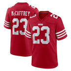 SF.49ers #23 Christian McCaffrey Player Red Game Home Gdoa Stitched Jerseys