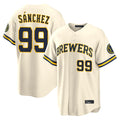 M.Brewers #99 Gary Sanchez Player Cream Home Limited Fdoa Stitched Jerseys