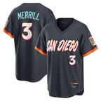 S.Diego Padres #3 Jackson Merrill Player Obsidian 2026 City Connect Home Limited T-shirt Fdoa Stitched Jerseys