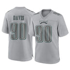 P.Eagles #90 Jordan Davis Player Gray Atmosphere Fashion Home Game Gdoa Stitched Jerseys