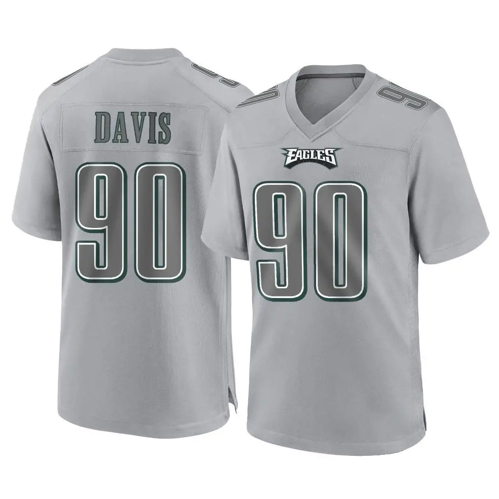 P.Eagles #90 Jordan Davis Player Gray Atmosphere Fashion Home Game Gdoa Stitched Jerseys