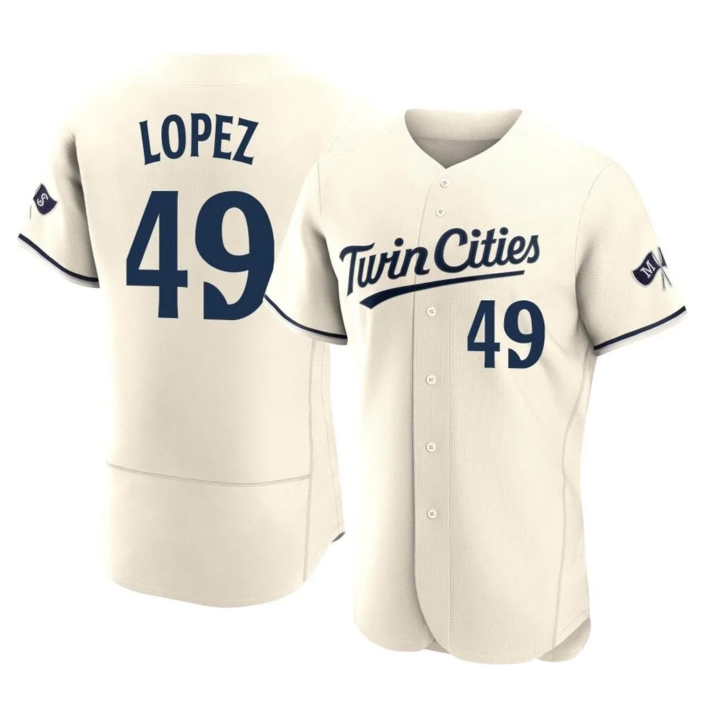 M.Twins #49 Pablo Lopez Player Cream Home Limited Elite Fdoa Stitched Jerseys