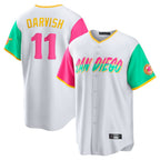 S.Diego Padres #11 Yu Darvish Player White City Connect Home Game Fdoa Stitched Jerseys