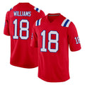 NE.Patriots #18 Kyle Williams Player Red Home Game Gdoa Stitched Jerseys