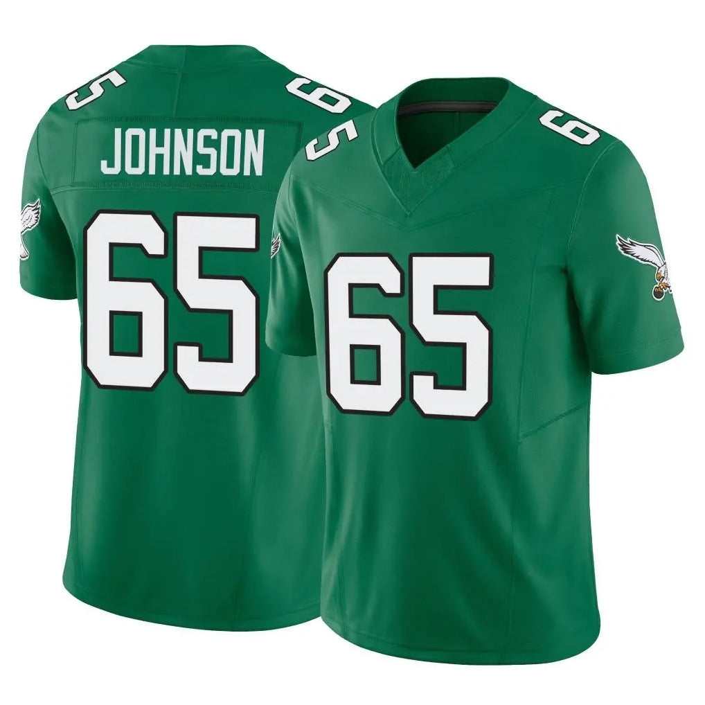 P.Eagles #65 Lane Johnson Player Green Kelly Alternate Vapor F.U.S.E. Home Game Gdoa Stitched Jerseys