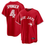 T.Blue Jays #4 George Springer Player Red Home Game Fdoa Stitched Jerseys