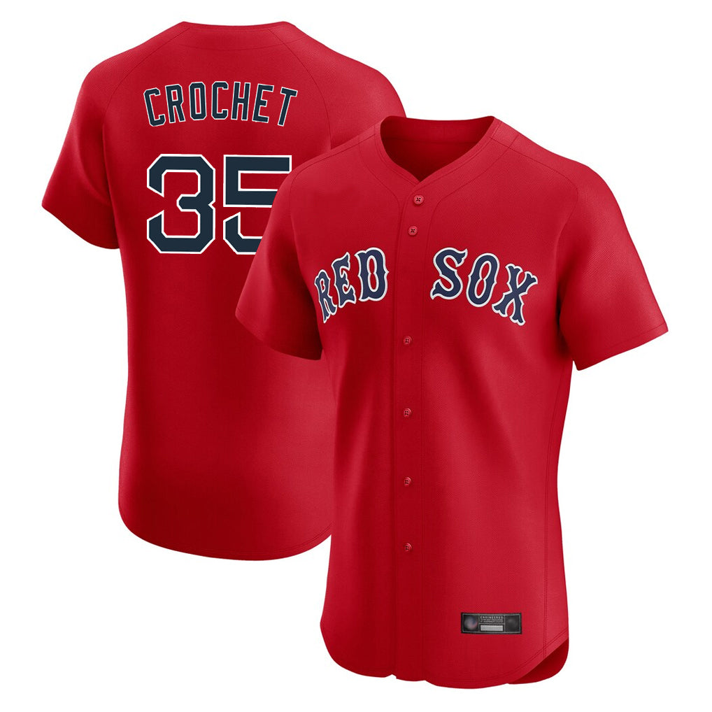 B.Red Sox #35 Garrett Crochet Player Red Limited Elite Home Game Gdoa Stitched Jerseys