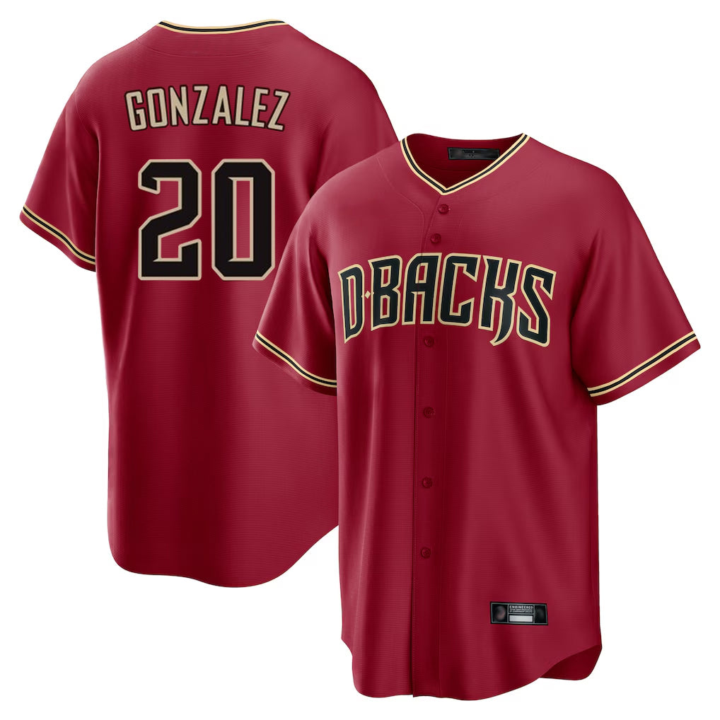 A.Diamondbacks #20 Luis Gonzalez Player Red Home Game Gdoa Stitched Jerseys