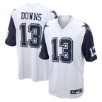 D.Cowboys #13 Caleb Downs Player White-Navy Home Game Gdoa Stitched Jerseys
