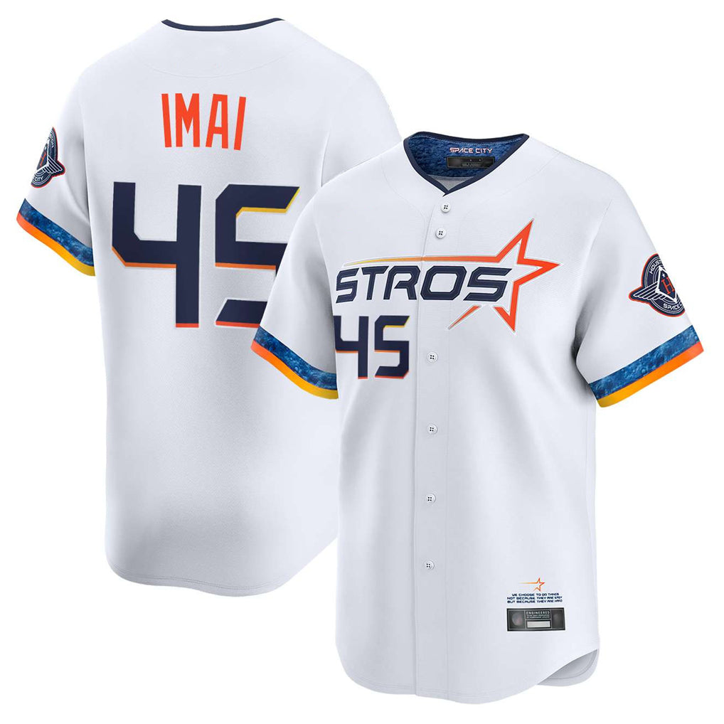 H.Astros #45 Tatsuya Imai Player White City Connect Limited Home Gdoa Stitched Jerseys