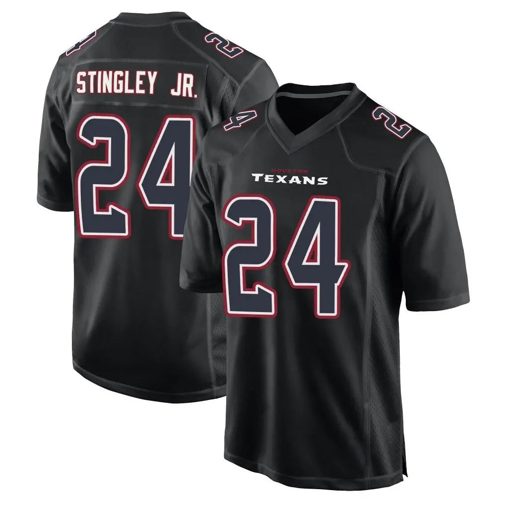 H.Texans #24 Derek Stingley Jr. Player Black Fashion Home Game Gdoa Stitched Jerseys