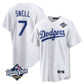 LA.Dodgers #7 Blake Snell Player White Game World Series Fdoa Stitched Jerseys