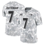 B.Ravens #7 Rashod Bateman Player Arctic Camo Salute to Service Limited Gdoa Stitched Jerseys