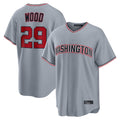 W.Nationals #29 James Wood Player Gray Road Replica Fdoa Stitched Jerseys