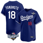 LA.Dodgers #18 Yoshinobu Yamamoto Player Royal World Series Limited Home Fdoa Stitched Jerseys