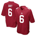 NY.Giants #6 Jaxson Dart Player Red Home Game Gdoa Stitched Jerseys