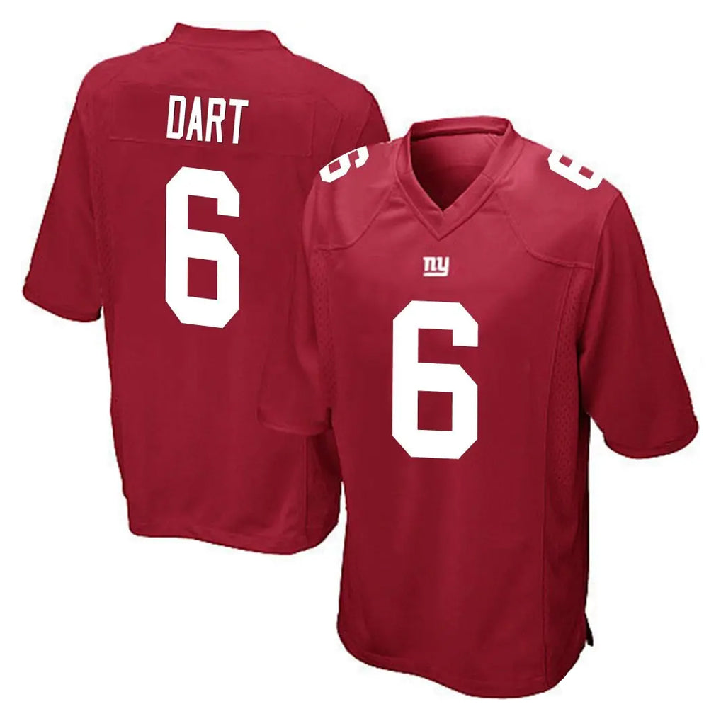 NY.Giants #6 Jaxson Dart Player Red Home Game Gdoa Stitched Jerseys