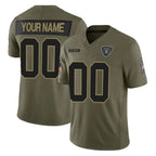 Custom LV.Raiders Olive 2025 Salute To Service Limited Game Any Name & Numbers Gdoa Stitched Jerseys