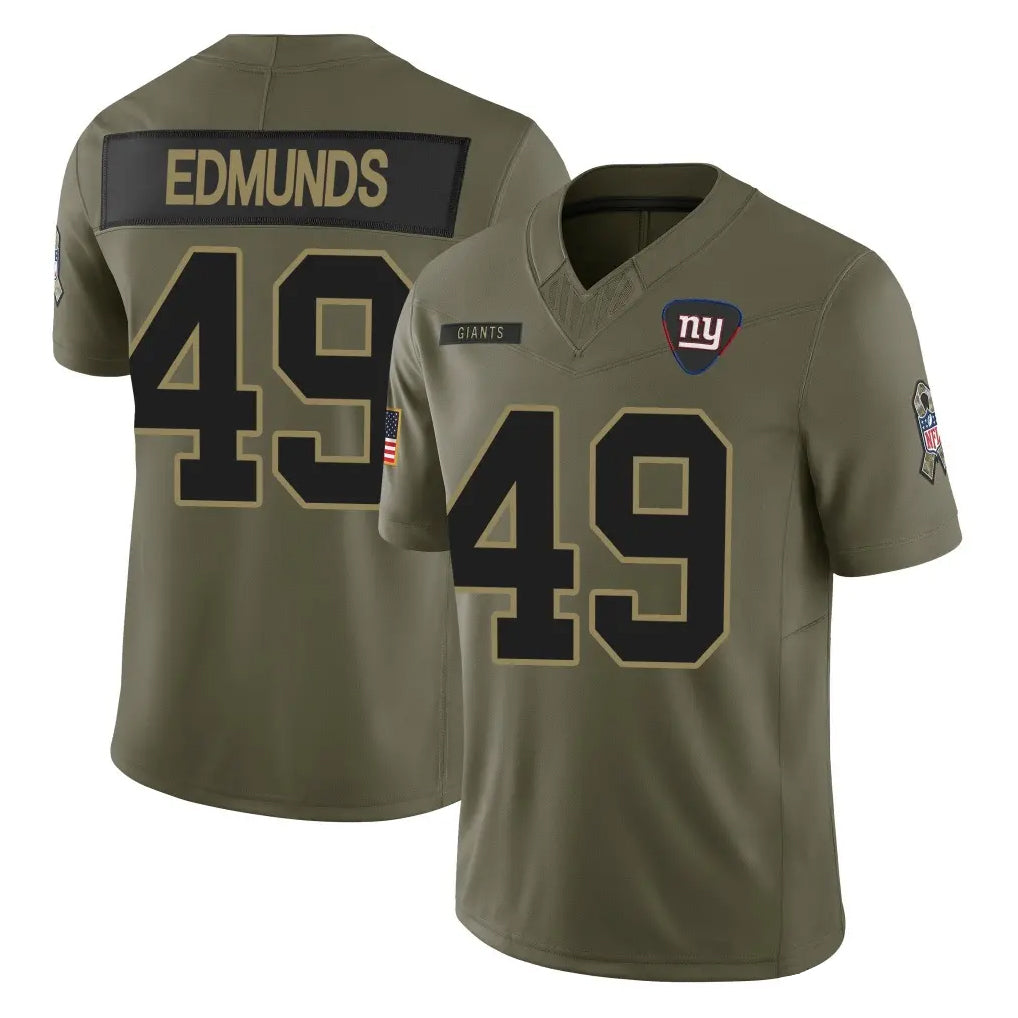 NY.Giants #49 Tremaine Edmunds Player Olive 2025 Salute To Service Limited Gdoa Stitched Jerseys