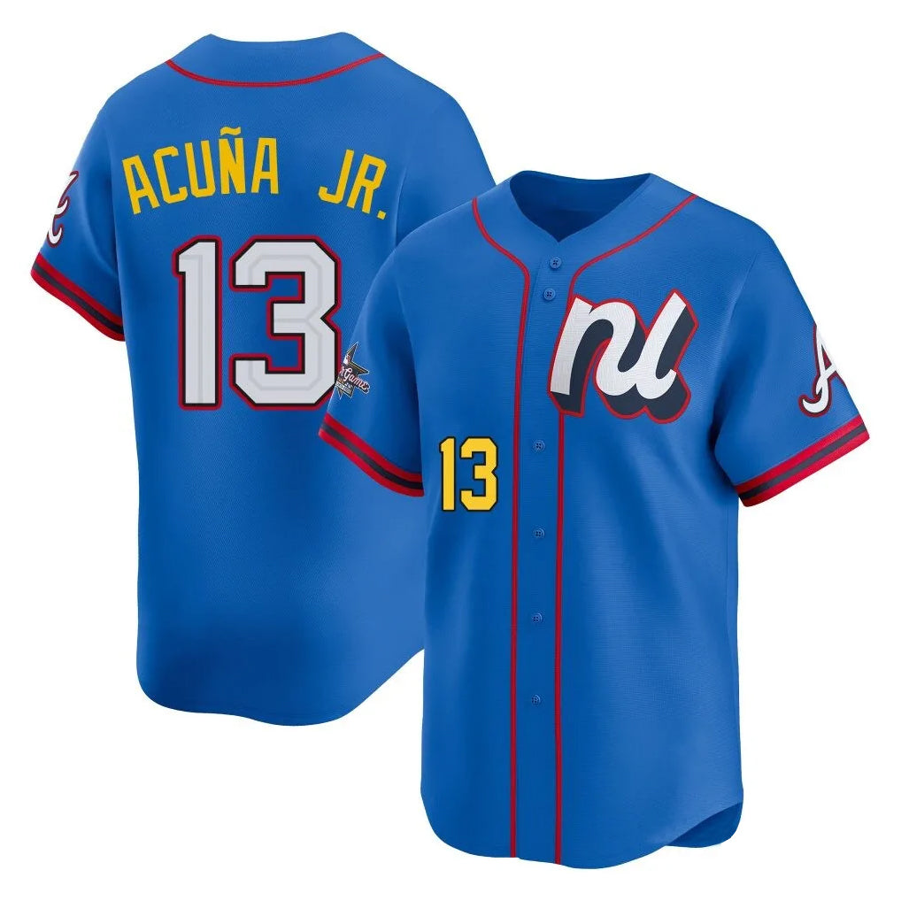 A.Braves #13 Ronald Acuna Jr Player Royal National League All-Star Edition Game Gdoa Stitched Jerseys