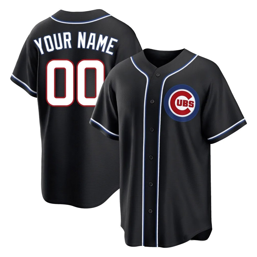 Custom C.Cubs Black Home Game Any Name & Number Gdoa Stitched Jerseys