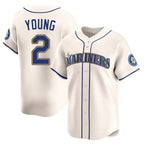 S.Mariners #2 Cole Young Player Cream Home Limited Fdoa Stitched Jerseys