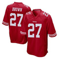 SF.49ers #27 Ji'Ayir Brown Player Red Home Game Gdoa Stitched Jerseys