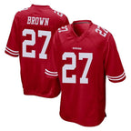 SF.49ers #27 Ji'Ayir Brown Player Red Home Game Gdoa Stitched Jerseys