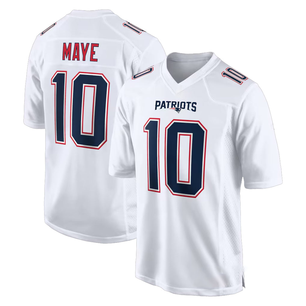 NE.Patriots #10 Drake Maye Player White Fashion Limited Home Game Gdoa Stitched Jerseys