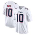 NE.Patriots #10 Drake Maye Player White Fashion Limited Home Game Gdoa Stitched Jerseys