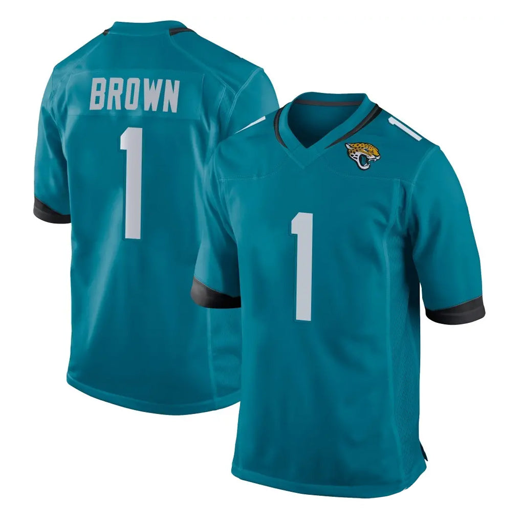 J.Jaguars #1 Montaric Brown Player Teal Home Game Gdoa Stitched Jerseys