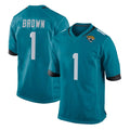 J.Jaguars #1 Montaric Brown Player Teal Home Game Gdoa Stitched Jerseys