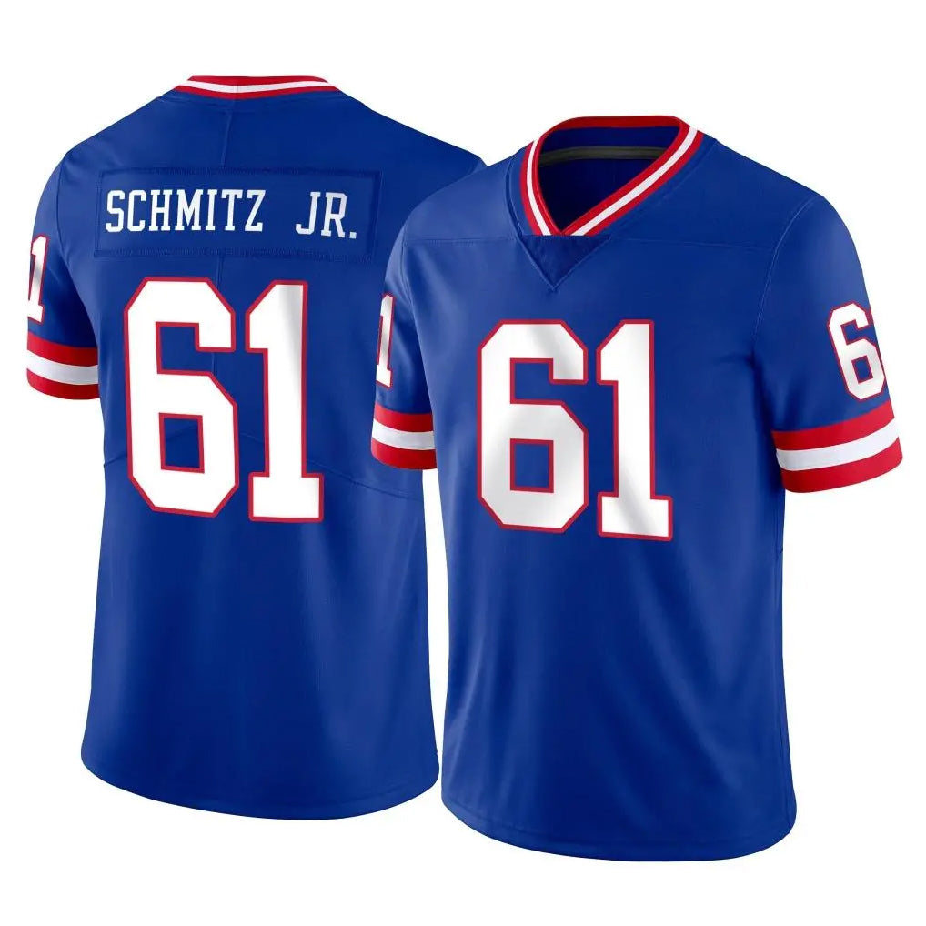 NY.Giants #61 John Michael Schmitz Jr. Player Royal Classic Vapor Home Game Gdoa Stitched Jerseys