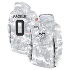 M.Vikings #0 Ivan Pace Jr. Player Arctic Camo Salute to Service Pullover Hoodies Limited Game Gdoa Stitched Jerseys