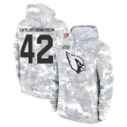 A.Cardinals #42 Dadrion Taylor-Demerson Player Camo Salute to Service Hoodies Gdoa Stitched Jerseys
