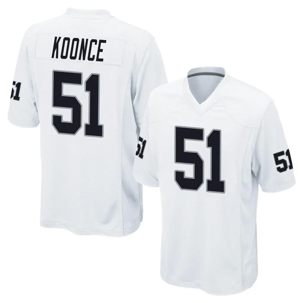 LV.Raiders #51 Malcolm Koonce Player White Home Game Gdoa Stitched Jerseys