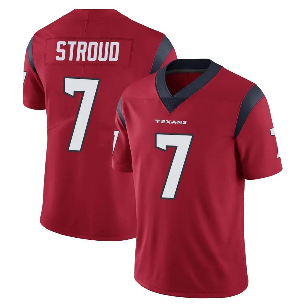 H.Texans #7 CJ Stroud Player Red Limited Vapor Untouchable Home Game Gdoa Stitched Jerseys