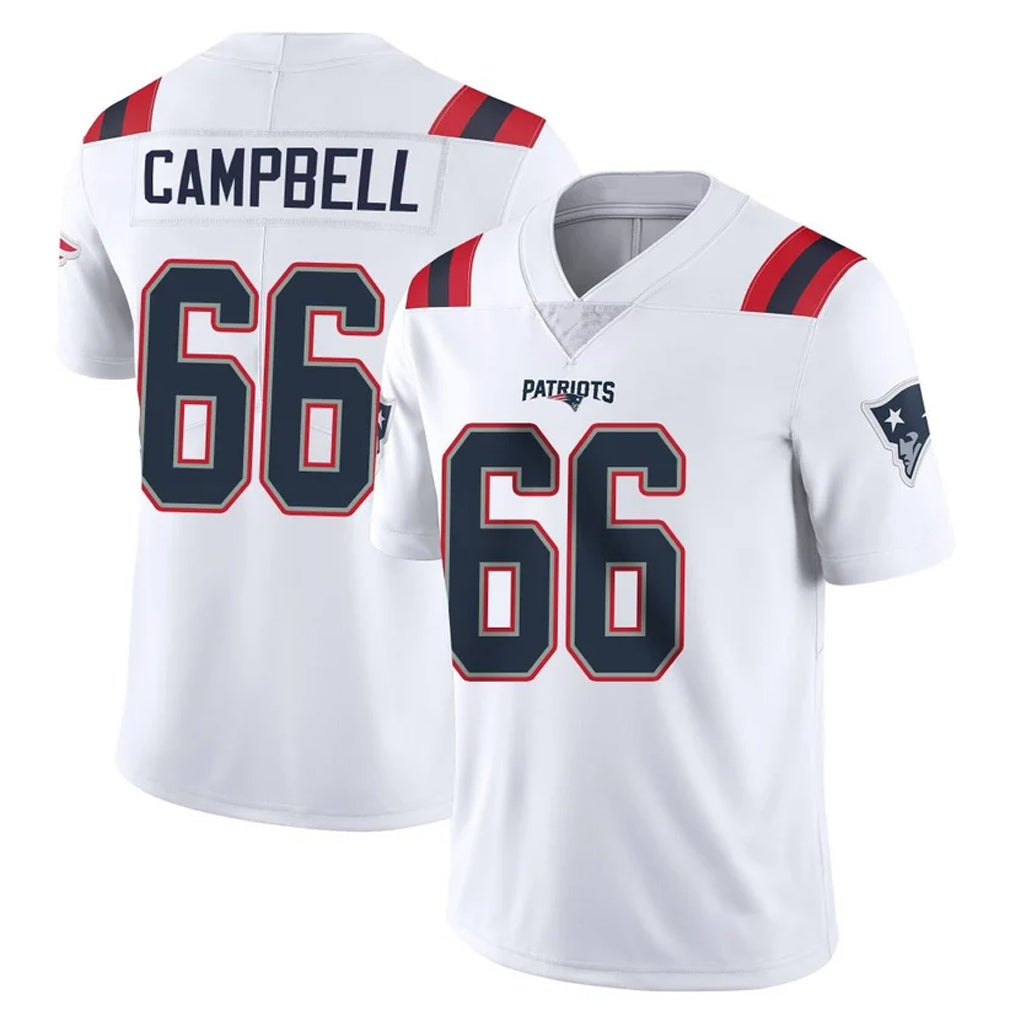 NE.Patriots #66 Will Campbell Player White Vapor Untouchable Home Game Gdoa Stitched Jerseys