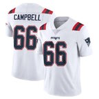 NE.Patriots #66 Will Campbell Player White Vapor Untouchable Home Game Gdoa Stitched Jerseys