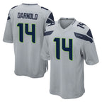 S.Seahawks #14 Sam Darnold Player Gray Home Game Gdoa Stitched Jerseys