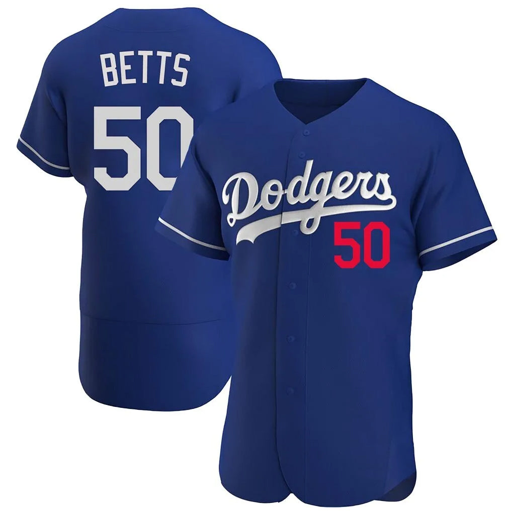 LA.Dodgers #50 Mookie Betts Player Royal Limited Elite Home Fdoa Stitched Jerseys