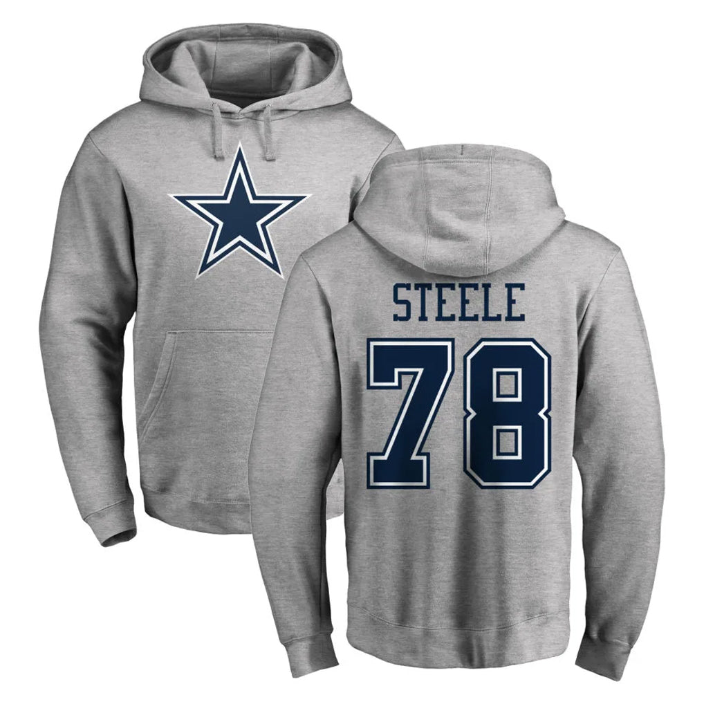 D.Cowboys #78 Terence Steele Player Gray LOGO Pullover Hoodie Limited Gdoa Stitched Jerseys
