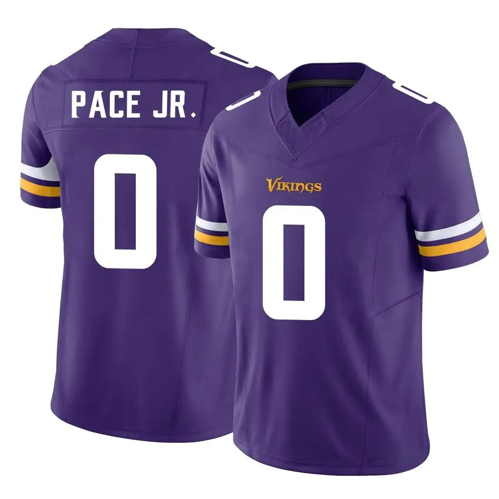 M.Vikings #0 Ivan Pace Jr. Player Purple Limited Vapor F.U.S.E. Home Game Gdoa Stitched Jerseys